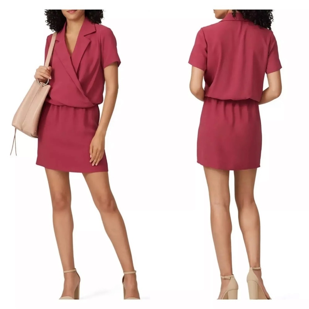 Amanda Uprichard Revolve Leonard Faux Wrap Mini Dress Burgundy Classic